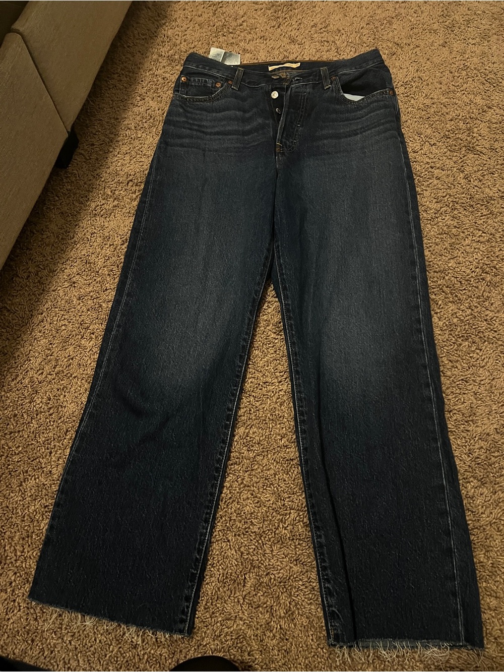 Levi's Dark Indigo ribcage straight ankle Women's Jeans